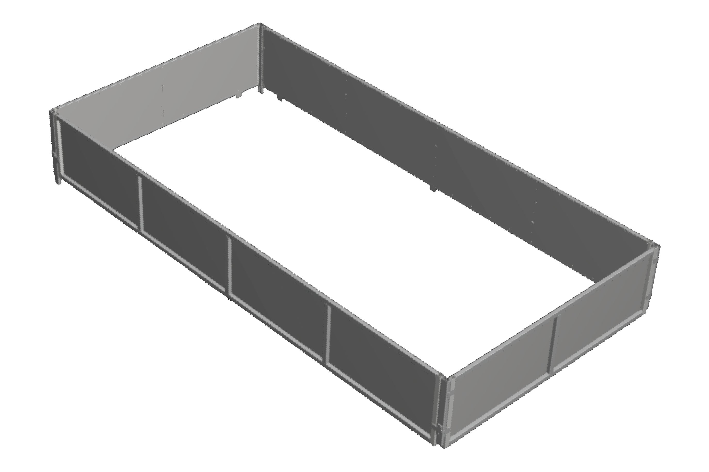 Pladesider komplet 100 cm. 21 TB, stål - monteret